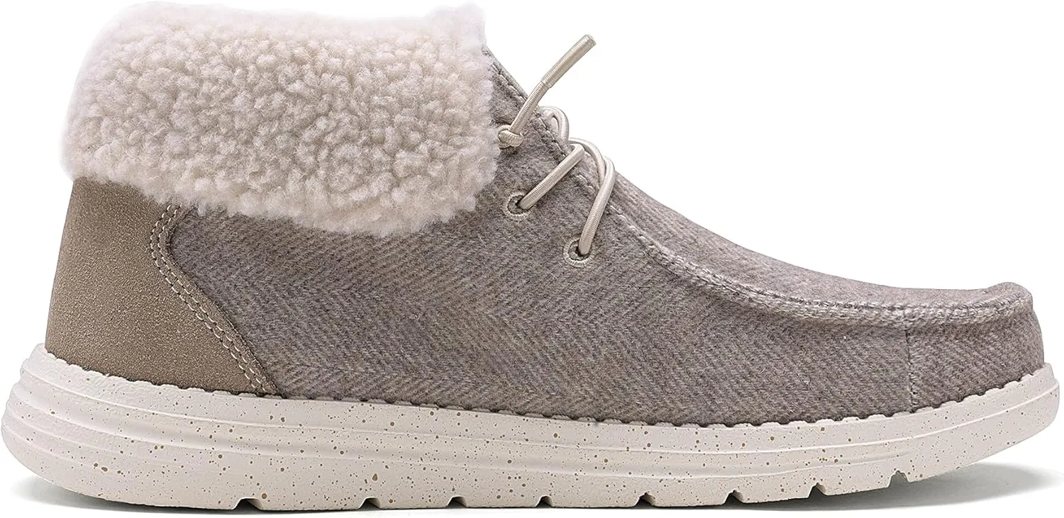 Bruno Marc Women's Ankle Fur Lace-up Warm Boots