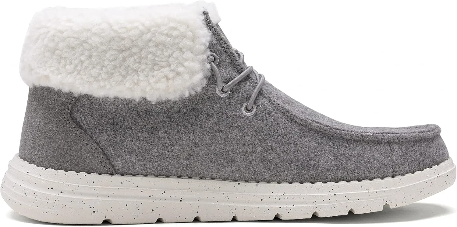 Bruno Marc Women's Ankle Fur Lace-up Warm Boots