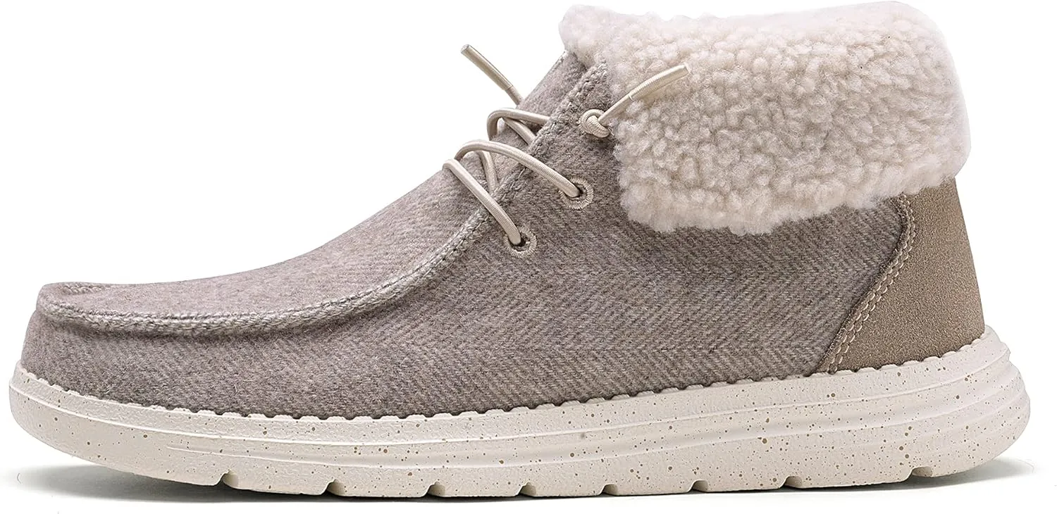 Bruno Marc Women's Ankle Fur Lace-up Warm Boots