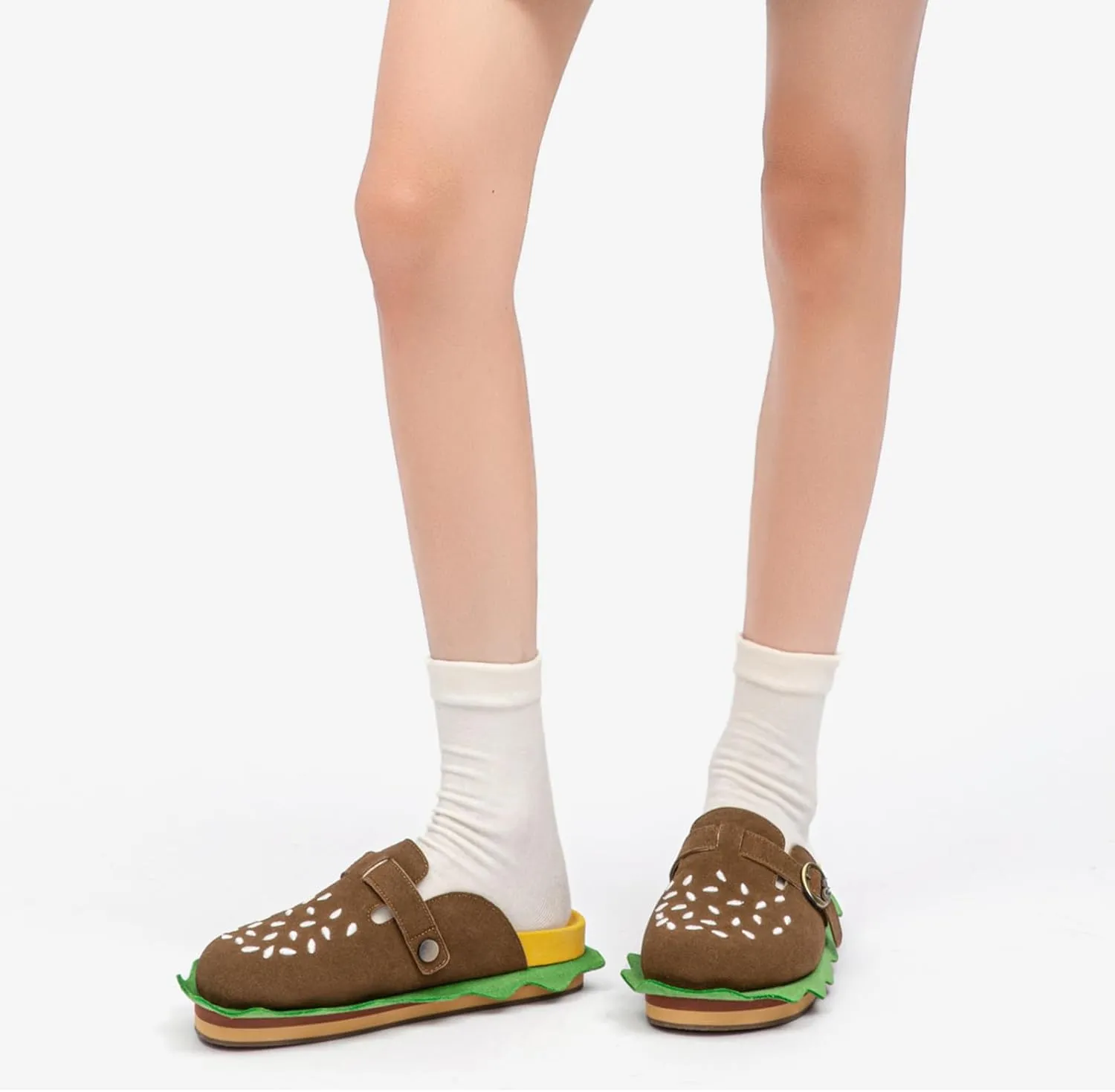 Burger Clogs for Womens Suede Leather Mules Cork Footbed Sandals Comfort Potato Shoes with Arch Support Clogs