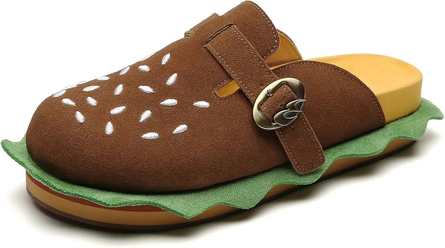 Burger Clogs for Womens Suede Leather Mules Cork Footbed Sandals Comfort Potato Shoes with Arch Support Clogs