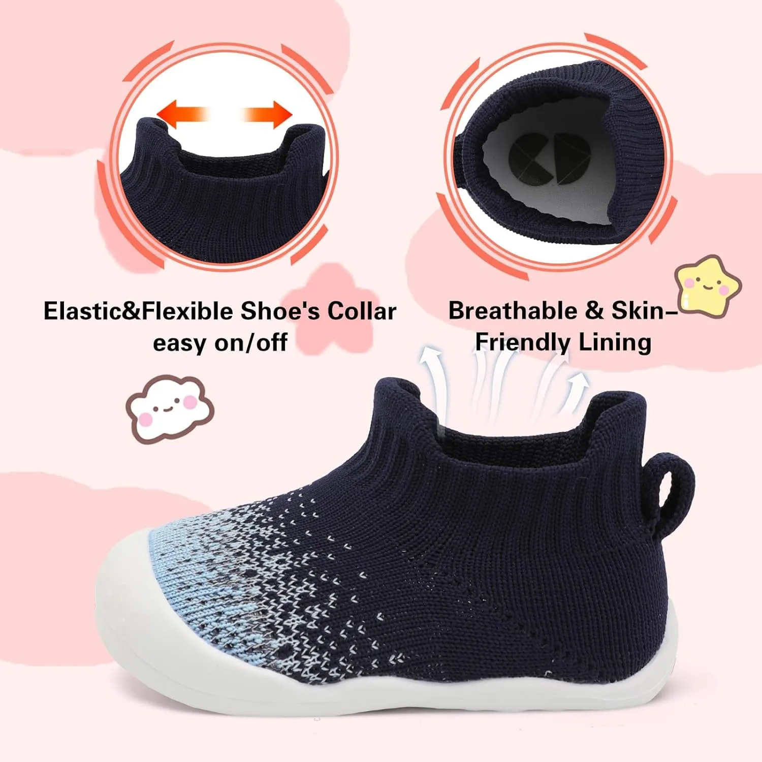 Centipede Demon Baby Shoes Baby Boys Girls Sock Shoes Breathable Infants Toddlers Slippers Indoor Outdoor Boots First Walking Shoe Slip On Sneakers Non Slip with Soft Rubber Soles