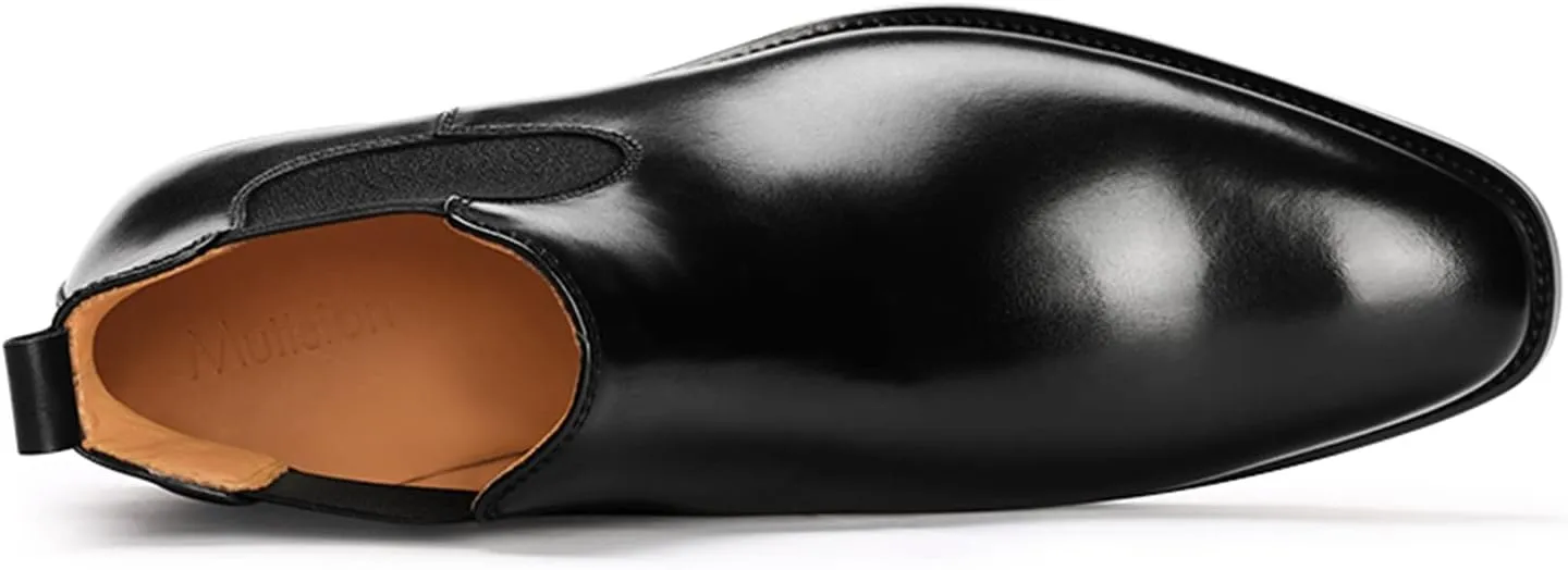 Chelsea Boots Men Genuine Leather,Non-Slip, Plain Toe, Casual and Comfortable