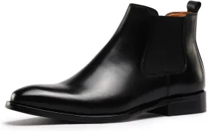 Chelsea Boots Men Genuine Leather,Non-Slip, Plain Toe, Casual and Comfortable
