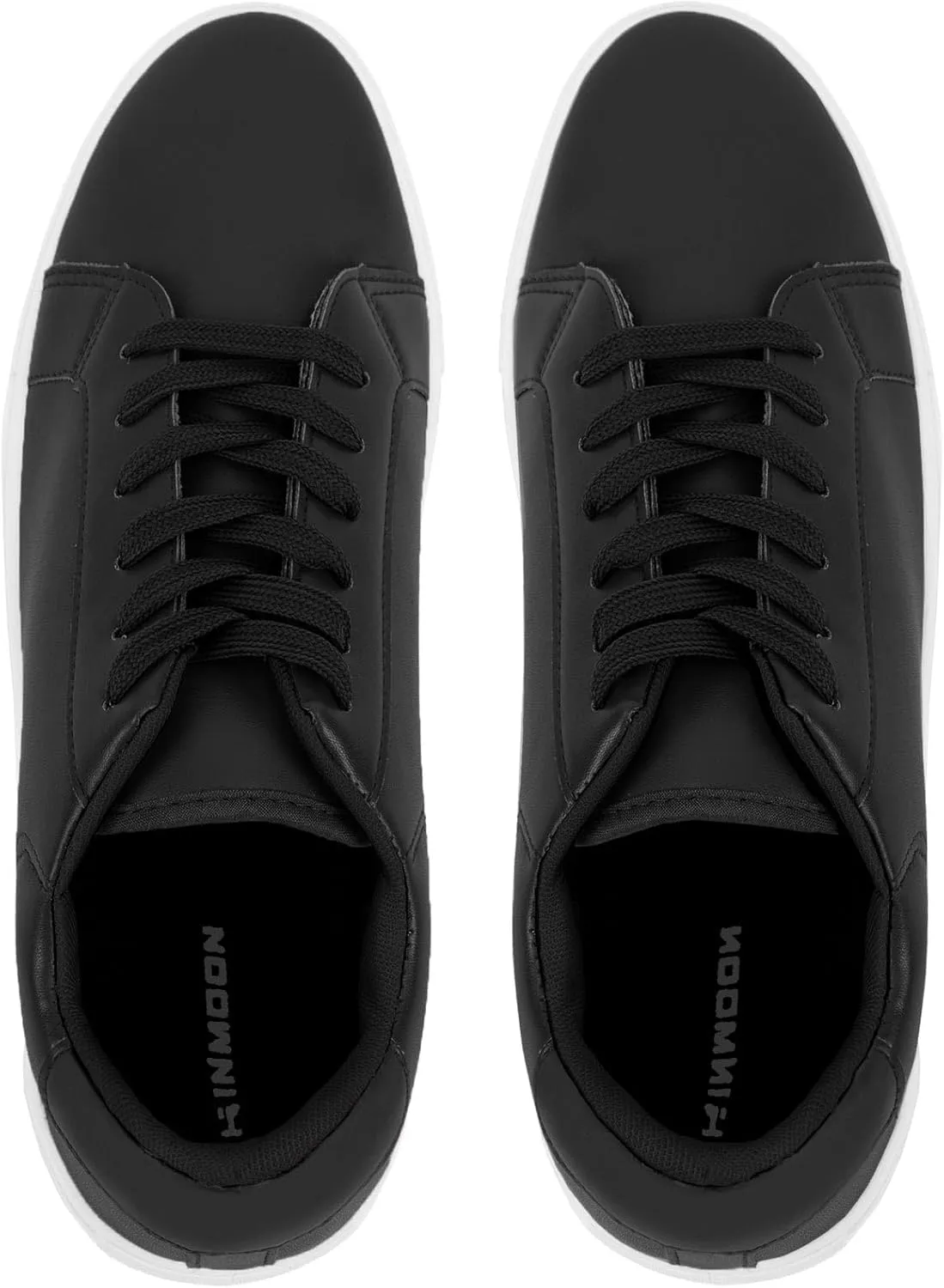 CHIN·MOON Men's Lightweight Casual Sneakers PU Leather Tennis Shoes Low Top Fashion Skate Sneaker