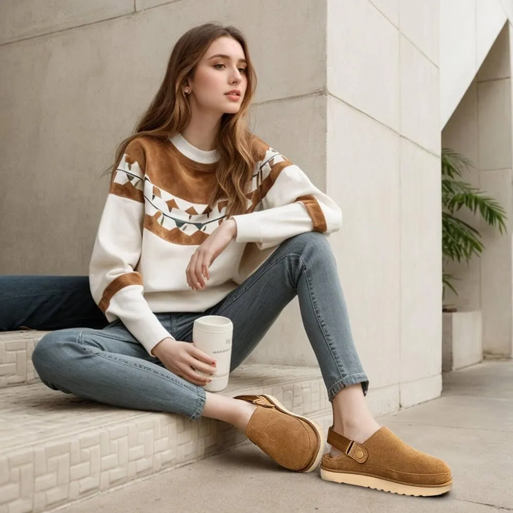 Clogs for Women Slippers Women's Platform Mules & Clogs with Strap Slip on Shoes Sandals Arch Support Adjustable