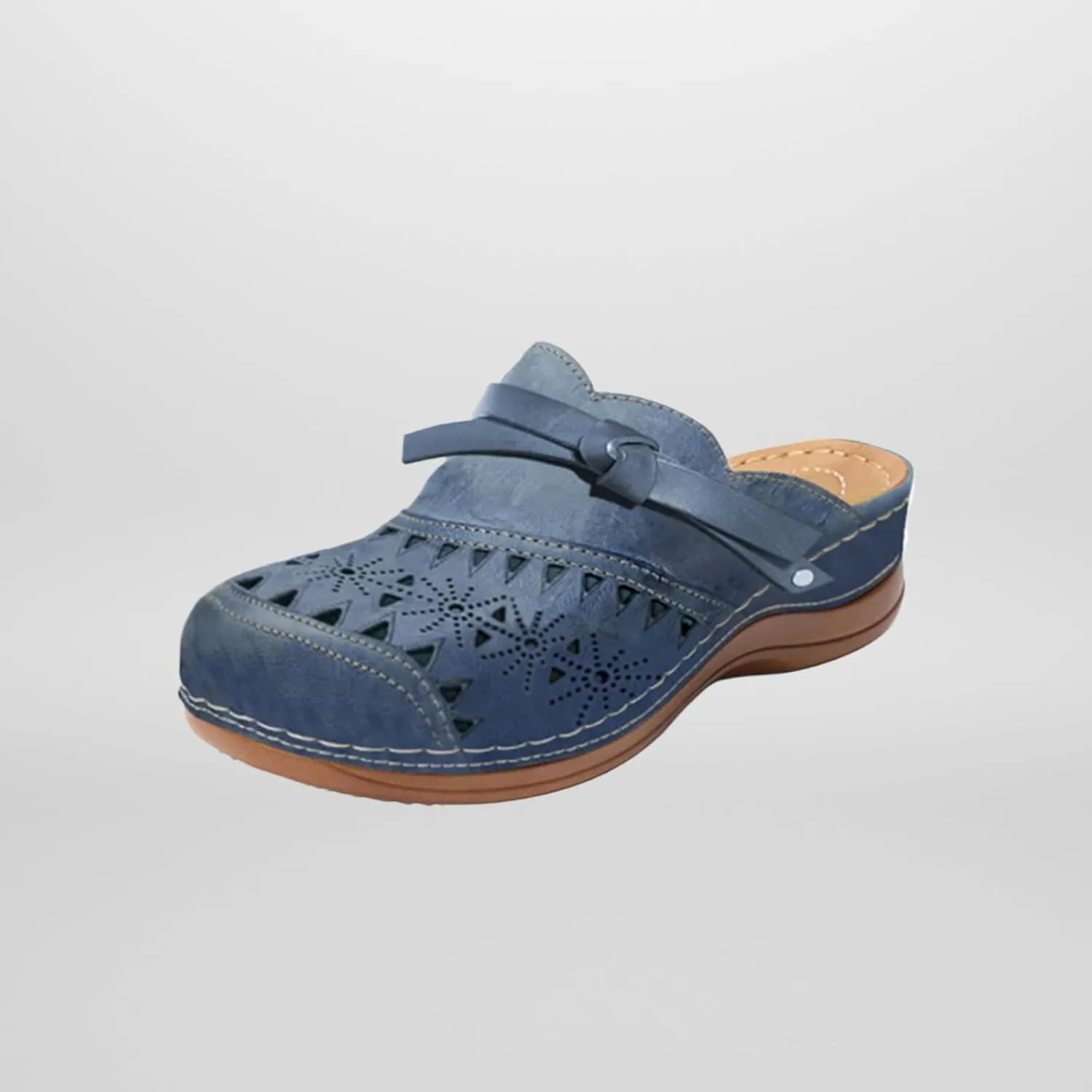 Clogs for Women Wide Width Wedge Sandals Hollow Out Closed Toe Slip On Slippers Arch Support Outdoor Beach Slippers