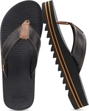 COFACE Mens Arch Support Flip Flops Yoga Mat Comfortable Thick Cushion Recovery Walking Thong Sandals Lightweight Slip On Summer Beach Slippers