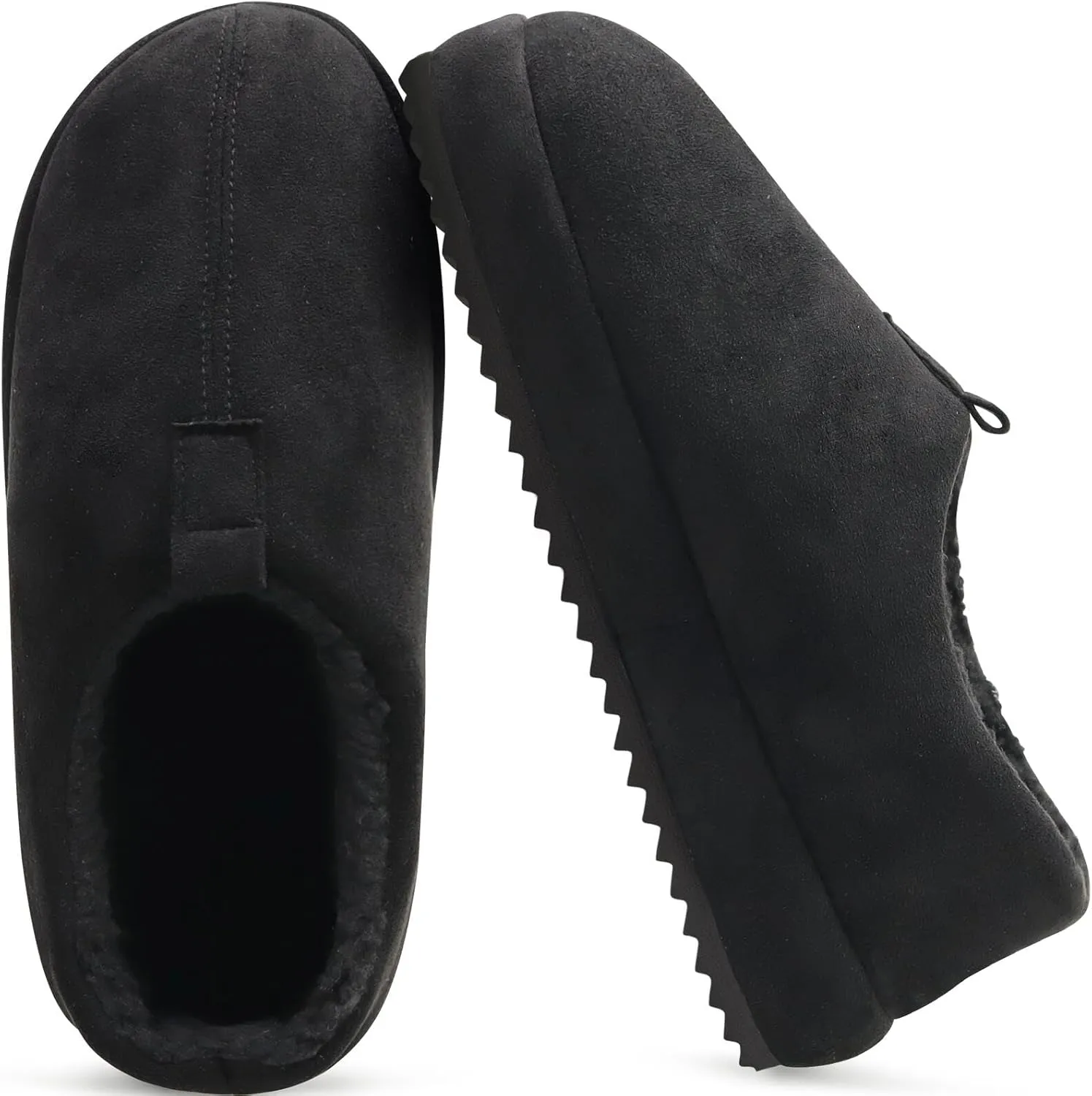 COFACE Men's Clog Slippers Cozy Thick Cushion Memory Foam Indoor Outdoor Lightweight Warm Sherpa Lining House Shoes For Man With Arch Support Rubber Hard Sole
