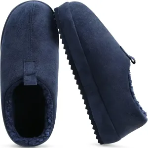 COFACE Men's Clog Slippers Cozy Thick Cushion Memory Foam Indoor Outdoor Lightweight Warm Sherpa Lining House Shoes For Man With Arch Support Rubber Hard Sole