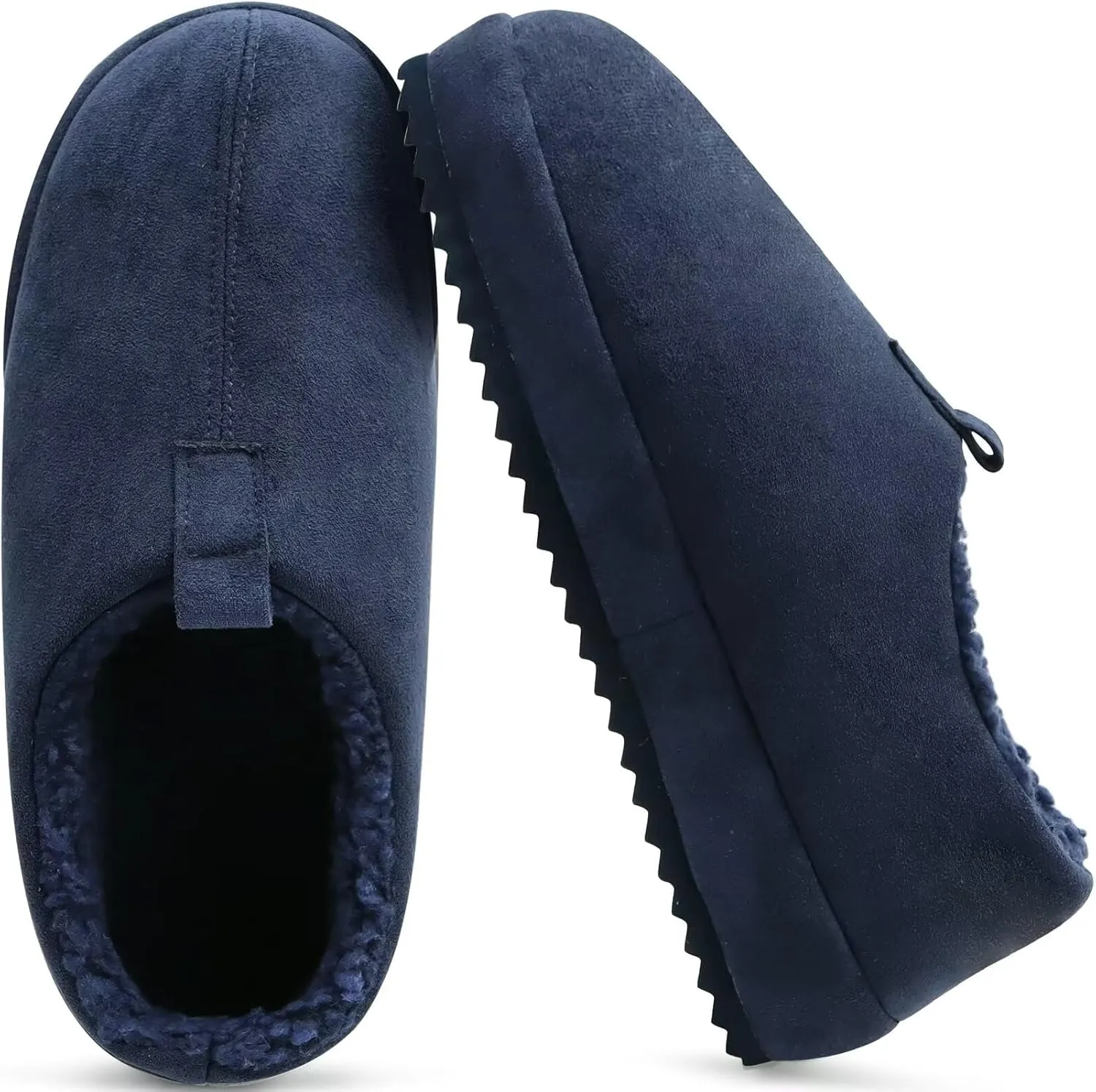 COFACE Men's Clog Slippers Cozy Thick Cushion Memory Foam Indoor Outdoor Lightweight Warm Sherpa Lining House Shoes For Man With Arch Support Rubber Hard Sole