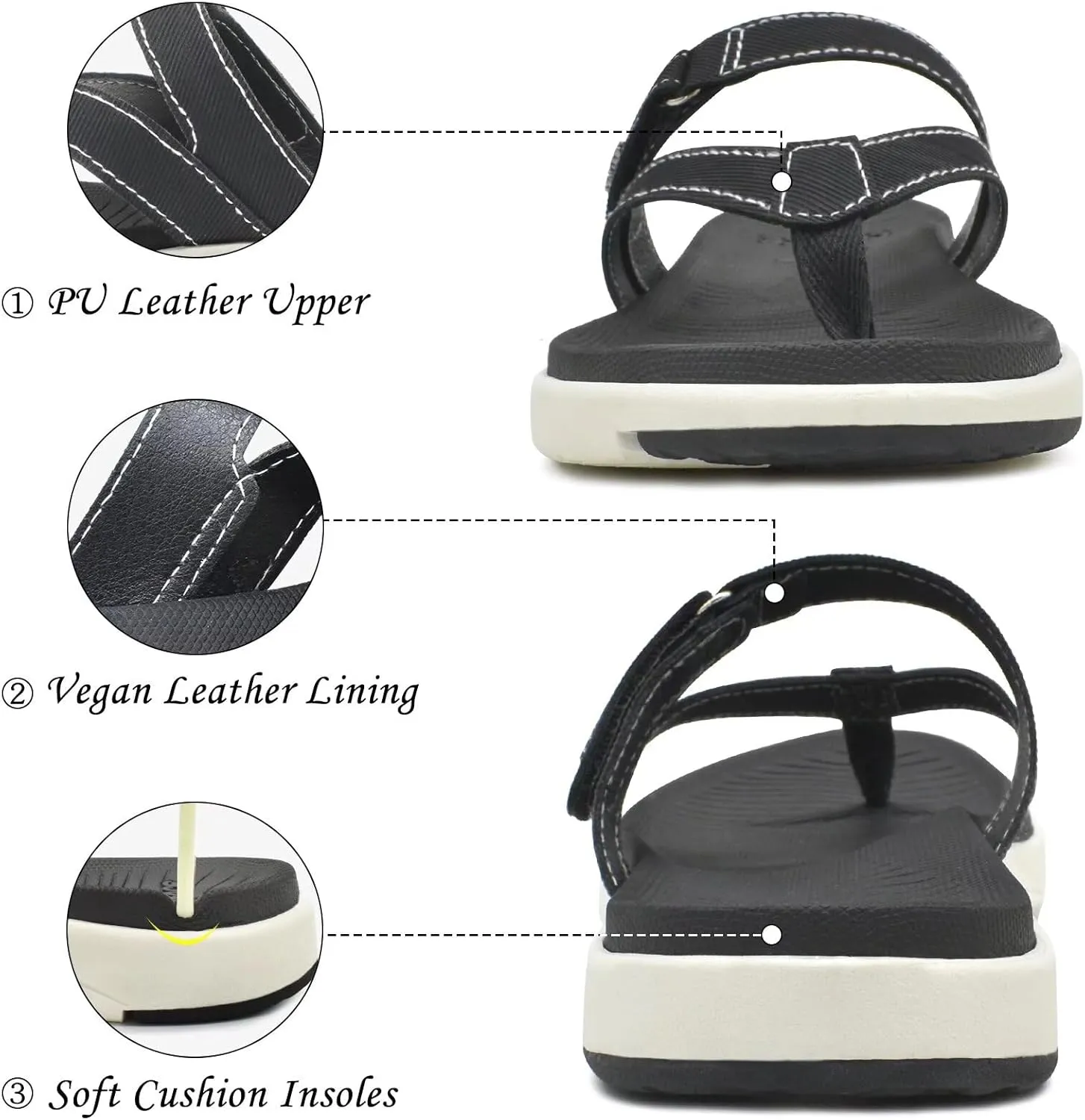 COFACE Womens Fashion Orthotic Flip Flops Ladies Slip On Lightweight Athletic Yoga Mat Cushion Thong Sandals With Comfortable Plantar Fasciitis Arch Support
