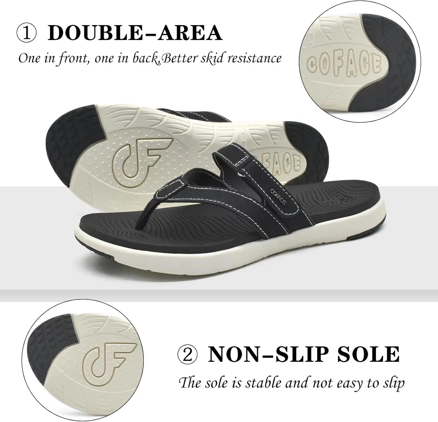 COFACE Womens Fashion Orthotic Flip Flops Ladies Slip On Lightweight Athletic Yoga Mat Cushion Thong Sandals With Comfortable Plantar Fasciitis Arch Support