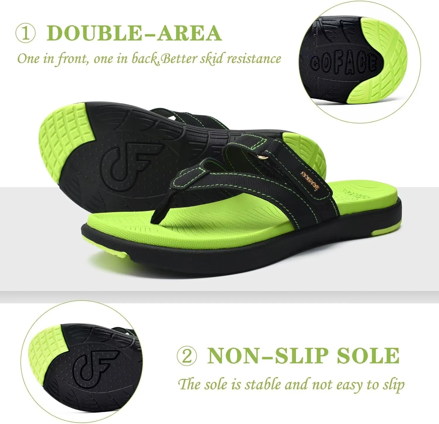 COFACE Womens Fashion Orthotic Flip Flops Ladies Slip On Lightweight Athletic Yoga Mat Cushion Thong Sandals With Comfortable Plantar Fasciitis Arch Support