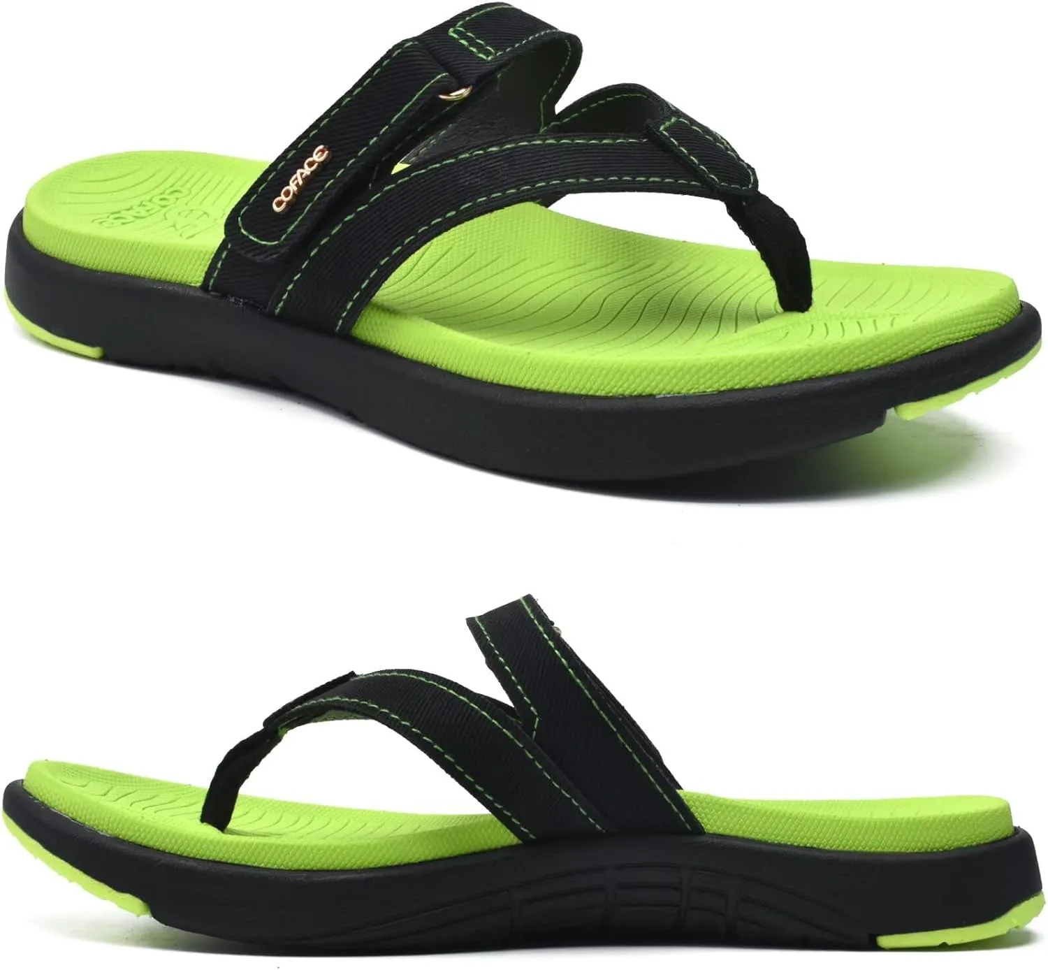 COFACE Womens Fashion Orthotic Flip Flops Ladies Slip On Lightweight Athletic Yoga Mat Cushion Thong Sandals With Comfortable Plantar Fasciitis Arch Support