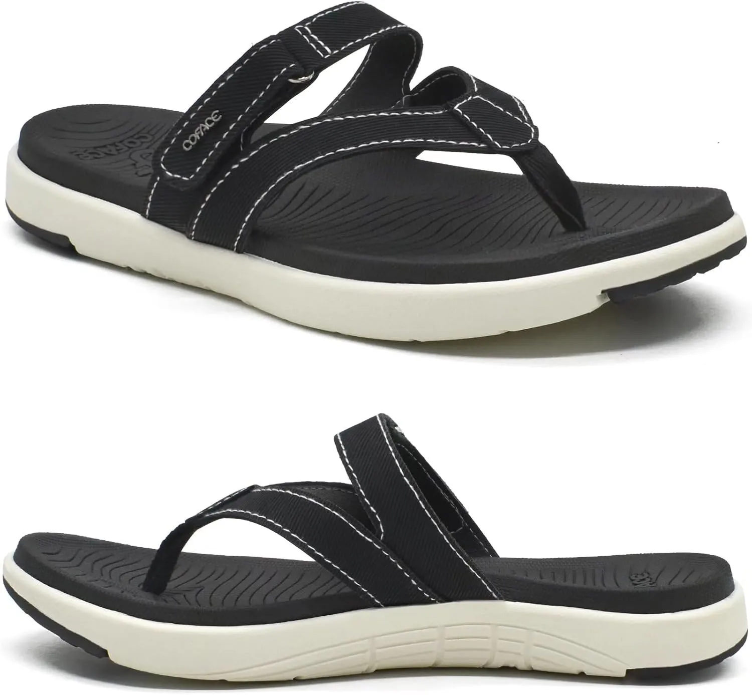 COFACE Womens Fashion Orthotic Flip Flops Ladies Slip On Lightweight Athletic Yoga Mat Cushion Thong Sandals With Comfortable Plantar Fasciitis Arch Support