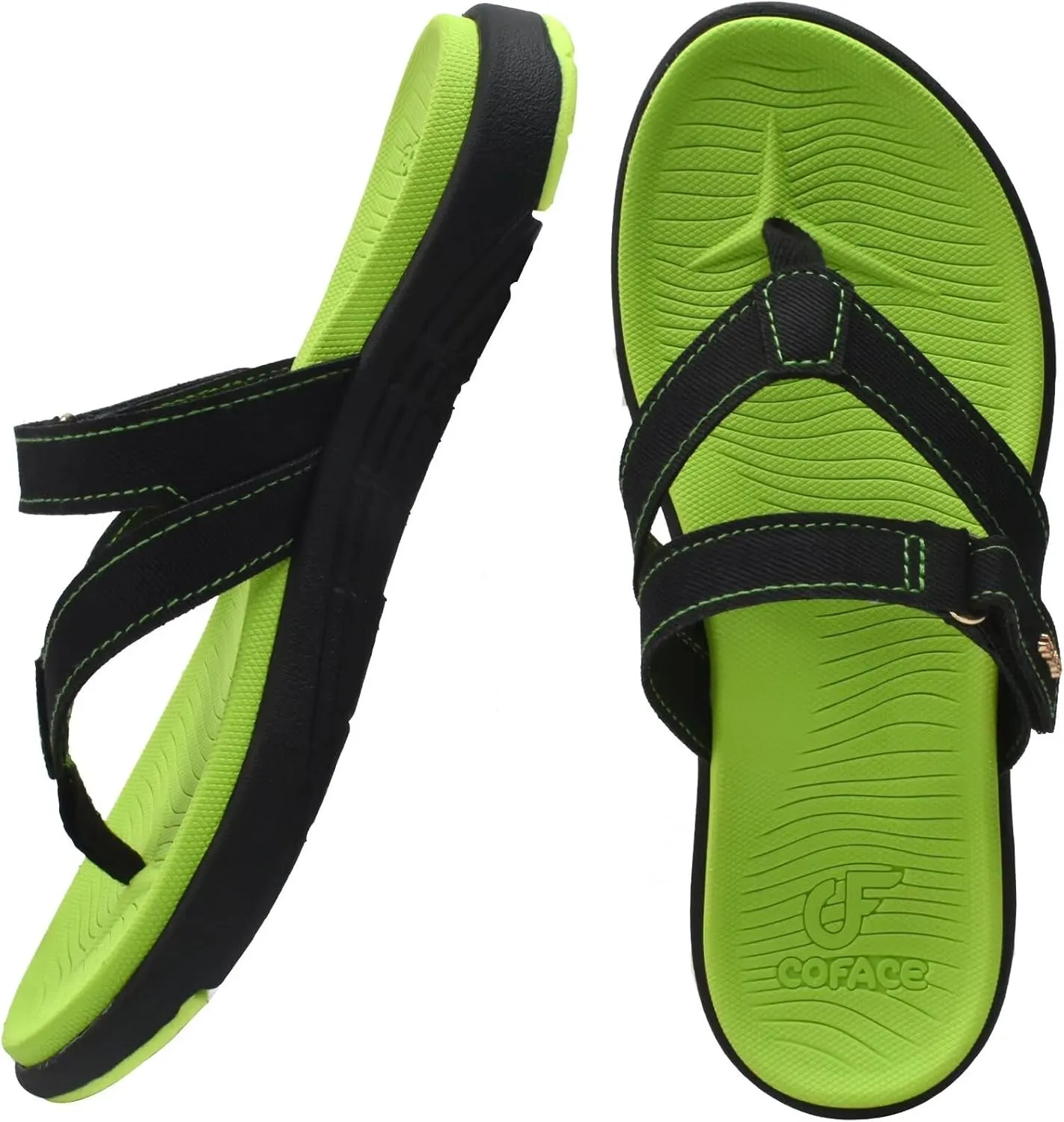 COFACE Womens Fashion Orthotic Flip Flops Ladies Slip On Lightweight Athletic Yoga Mat Cushion Thong Sandals With Comfortable Plantar Fasciitis Arch Support