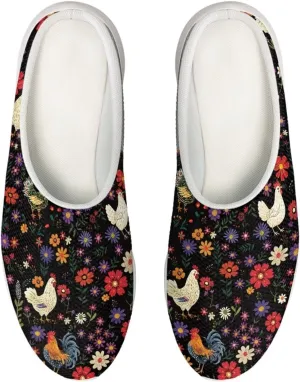 Coloranimal Cute Animal Floral Pattern Pull On Slippers for Women Beach Flat Shoes