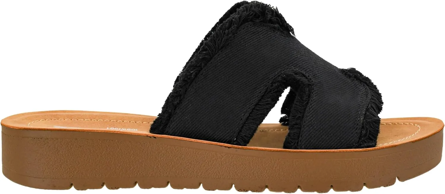Corkys Footwear Hold Please 1-Inch Platform Sandals with Cushioned Foot-bed and Stylish 'H' Strap On Upper– Ultimate Comfort Meets Chic Design - Perfect For Everyday Wear
