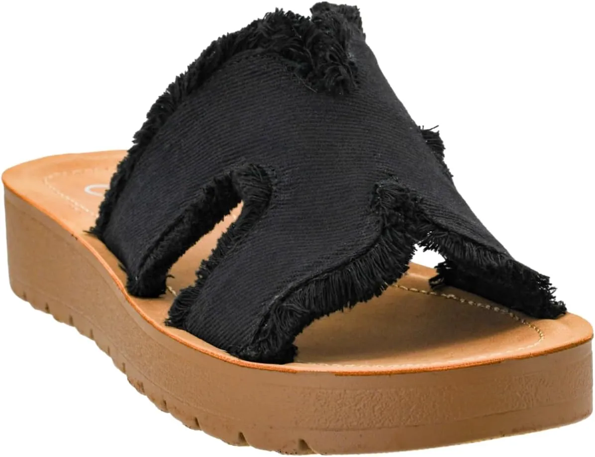 Corkys Footwear Hold Please 1-Inch Platform Sandals with Cushioned Foot-bed and Stylish 'H' Strap On Upper– Ultimate Comfort Meets Chic Design - Perfect For Everyday Wear