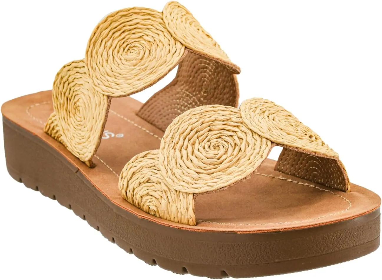 Corkys Footwear Womens Cheers Beaches Sandal - Featuring Two Straps With Scallop Detailing, A Comfortable Insole For All Day Wear, and A Chic But Subtle Lift