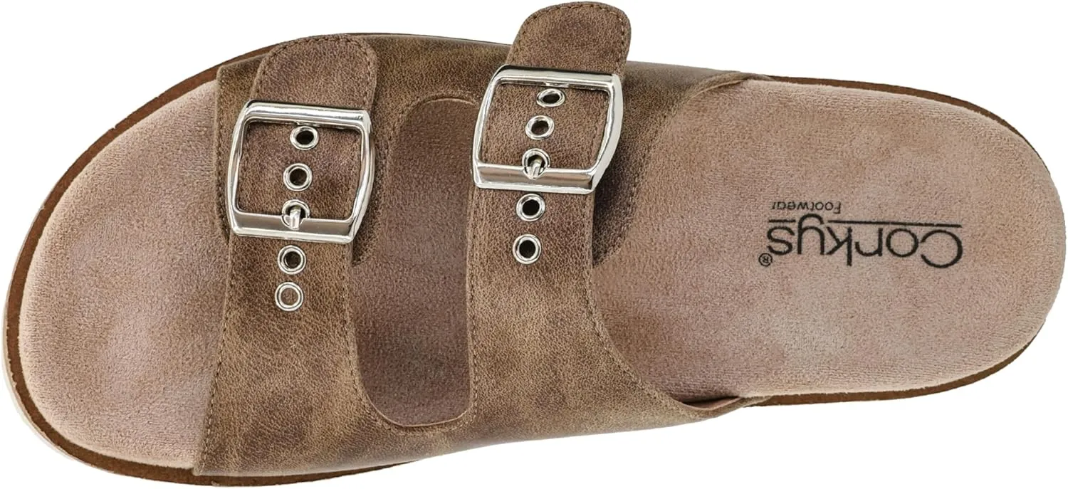Corkys Footwear Women's Dash Sandals - Featuring Two Straps With Adjustable Buckles, A Soft Lined and Cushioned Insole, and All Day Wear - Chic and Trendy