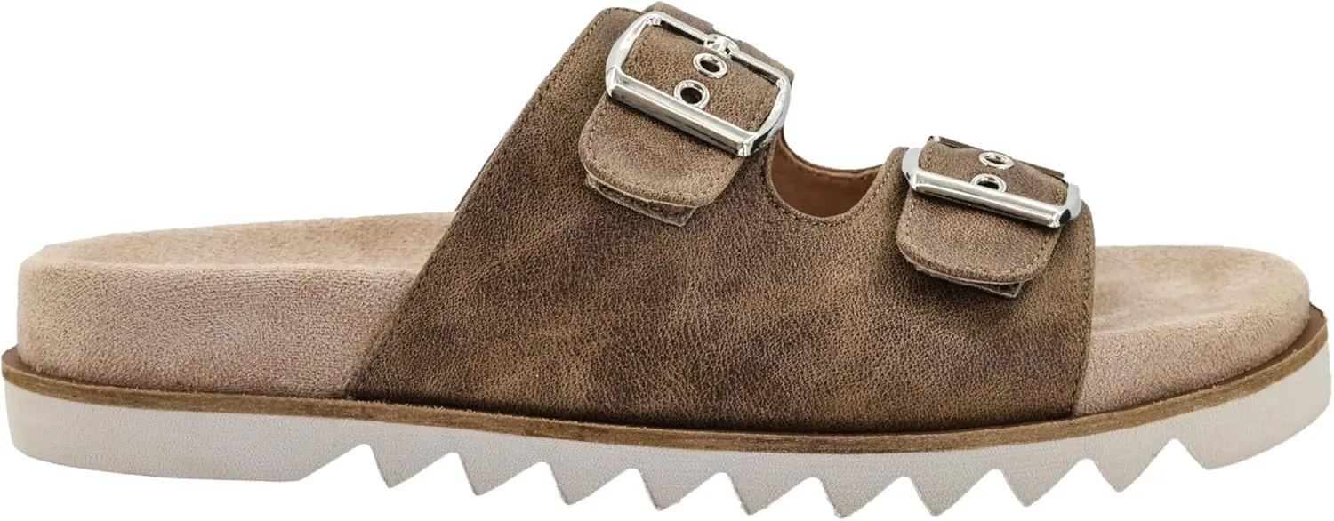 Corkys Footwear Women's Dash Sandals - Featuring Two Straps With Adjustable Buckles, A Soft Lined and Cushioned Insole, and All Day Wear - Chic and Trendy