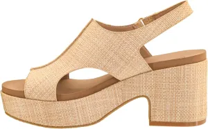Corkys Footwear Women's Miss Carley Platform Sandal, 3 Inch Heel, Trendy And Comfortable Peep Toe with Adjustable Hook and Loop Strap, Year Round Wear