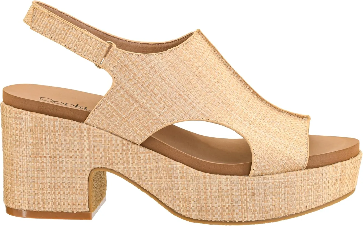 Corkys Footwear Women's Miss Carley Platform Sandal, 3 Inch Heel, Trendy And Comfortable Peep Toe with Adjustable Hook and Loop Strap, Year Round Wear