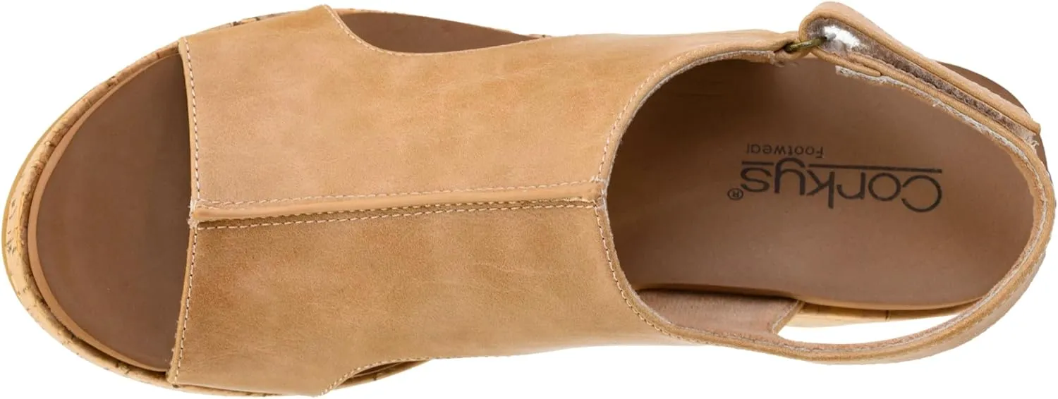 Corkys Footwear Women's Miss Carley Platform Sandal, 3 Inch Heel, Trendy And Comfortable Peep Toe with Adjustable Hook and Loop Strap, Year Round Wear