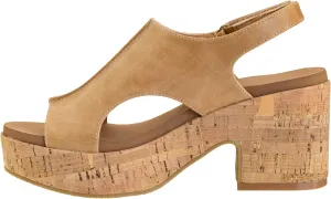 Corkys Footwear Women's Miss Carley Platform Sandal, 3 Inch Heel, Trendy And Comfortable Peep Toe with Adjustable Hook and Loop Strap, Year Round Wear