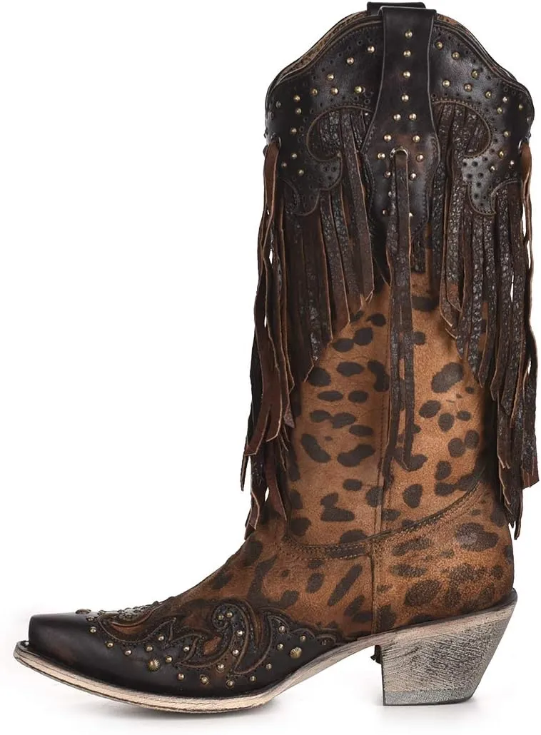 Corral Boot Company Womens Honey Goat Overlay Boot