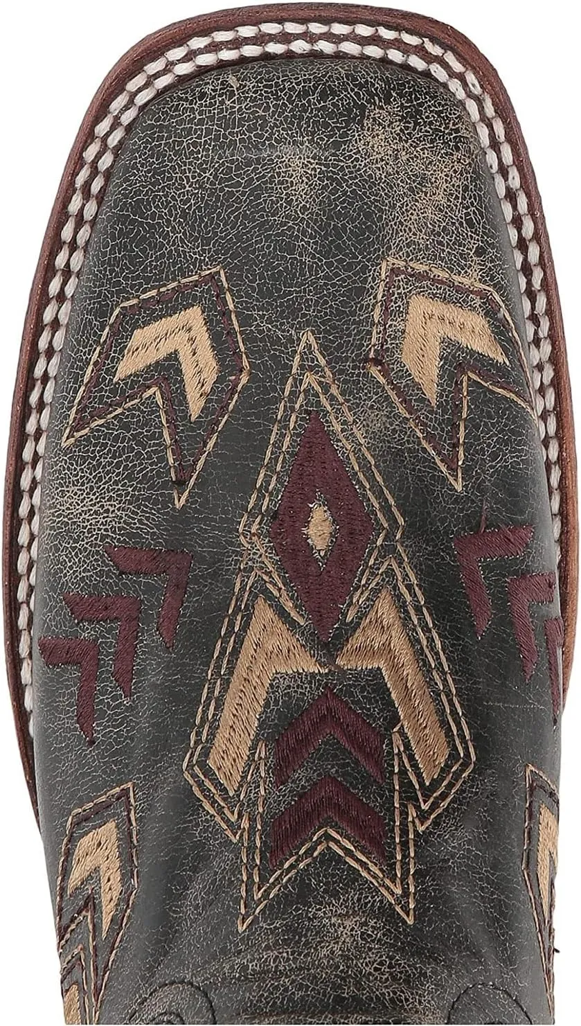 Corral Boots Women's L5253 Western Leather Arrowhead Embroidery Casual Cowgirl Boots| Square Toe, 1 1/4" Heel