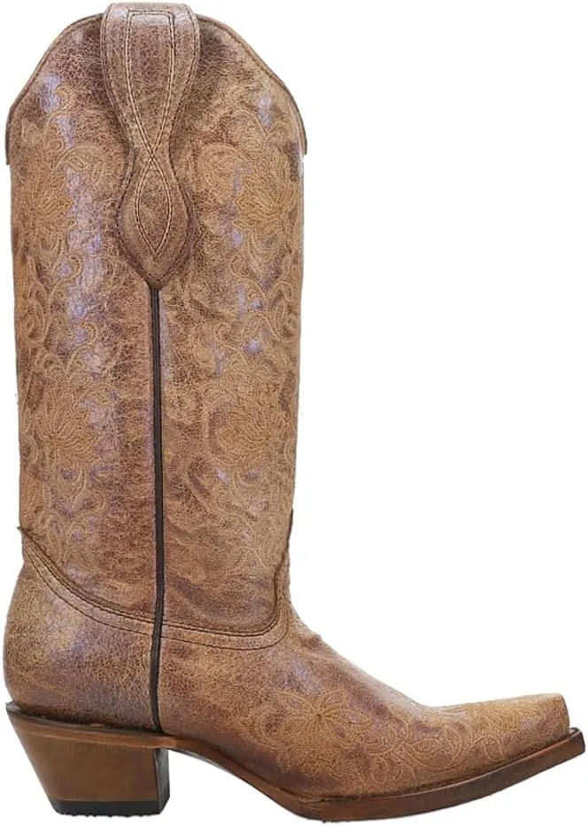 Corral Boots Women's Ld Embroidery Decorated 13in Shaft Snip Toe Leather Western Boot
