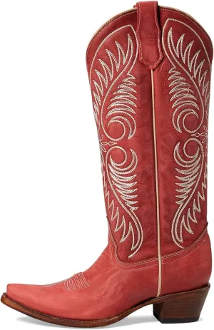 CORRAL Women's Circle G Embroidery Urban Western Outdoor Cowgirl Style Snip Toe Knee-High Pig Lining Cowhide Leather Boots