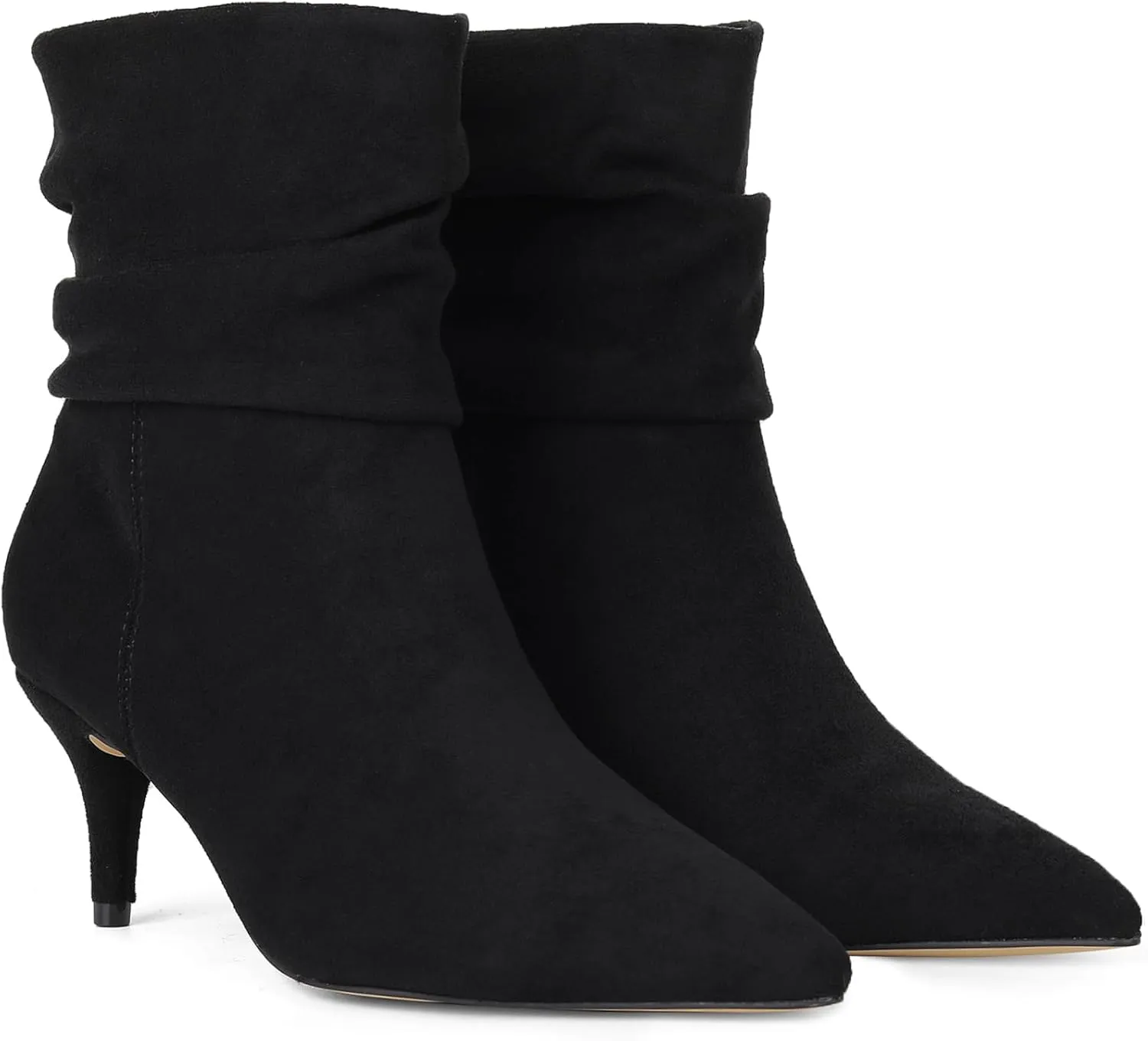 CosyFever Sexy Slouch Ankle Boots for Women with Fashion Mid Stiletto Heels Pointed Toe