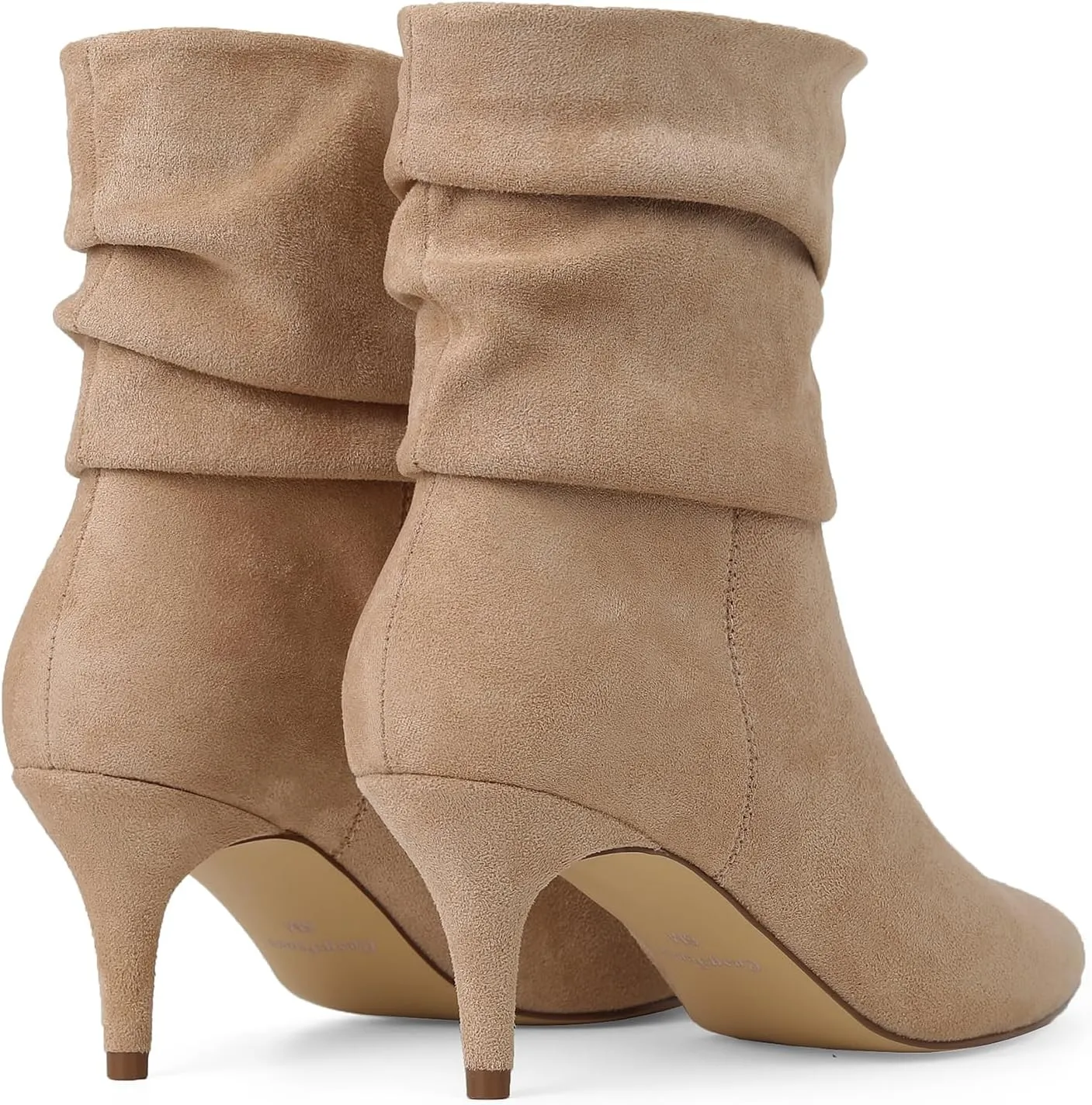 CosyFever Sexy Slouch Ankle Boots for Women with Fashion Mid Stiletto Heels Pointed Toe