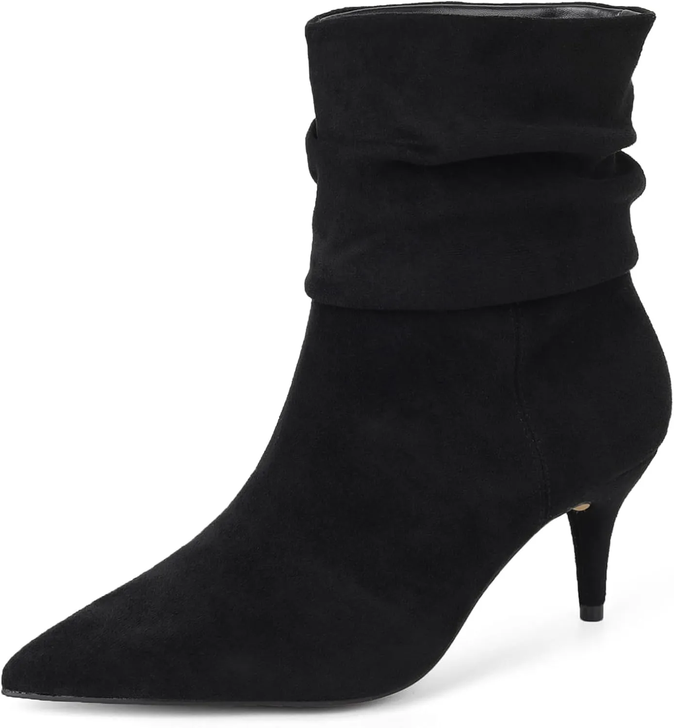 CosyFever Sexy Slouch Ankle Boots for Women with Fashion Mid Stiletto Heels Pointed Toe