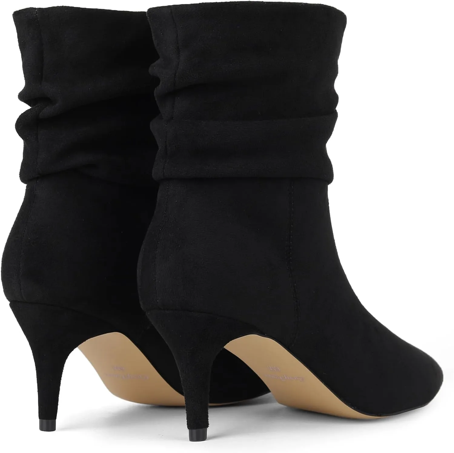 CosyFever Sexy Slouch Ankle Boots for Women with Fashion Mid Stiletto Heels Pointed Toe