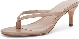 Coutgo Women's Kitten Heel Flip Flops Slip On Thong Slide Sandals Comfortable Summer Beach Shoes