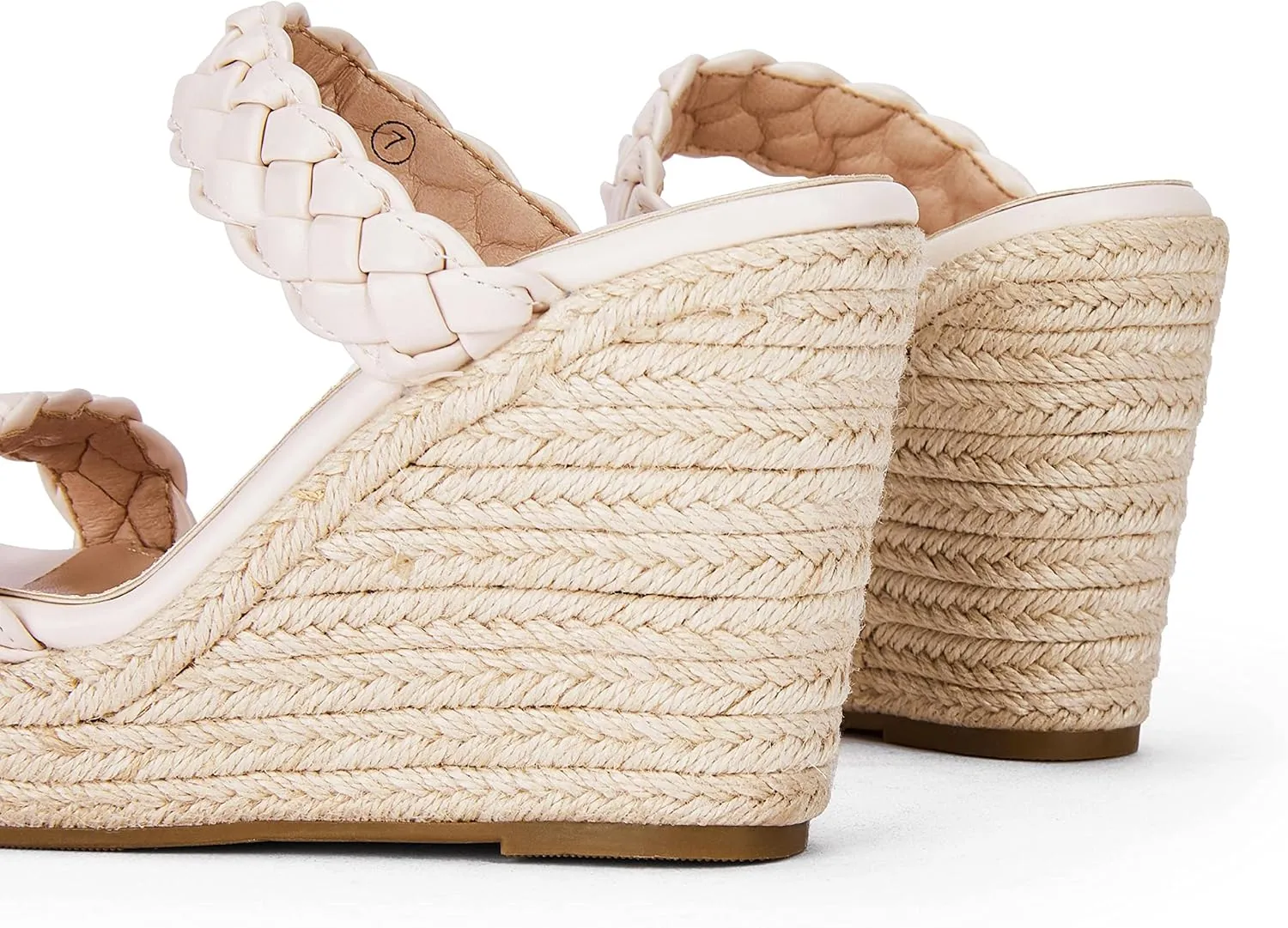 Coutgo Womens Wedge Platform Sandals Espadrilles Two Strap Woven Slip On Summer Cute Slide Sandals