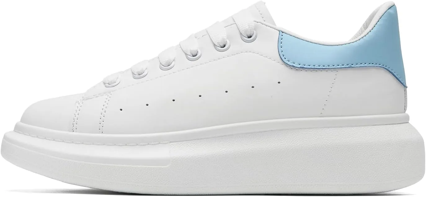 COVS Platform White Sneakers for Women, Women's Fashion Sneakers, Leather Sneakers for Women Unisex Height Increase Shoes