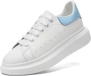 COVS Platform White Sneakers for Women, Women's Fashion Sneakers, Leather Sneakers for Women Unisex Height Increase Shoes