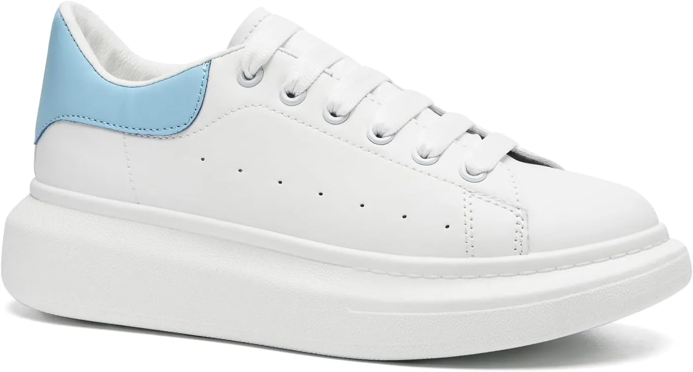 COVS Platform White Sneakers for Women, Women's Fashion Sneakers, Leather Sneakers for Women Unisex Height Increase Shoes