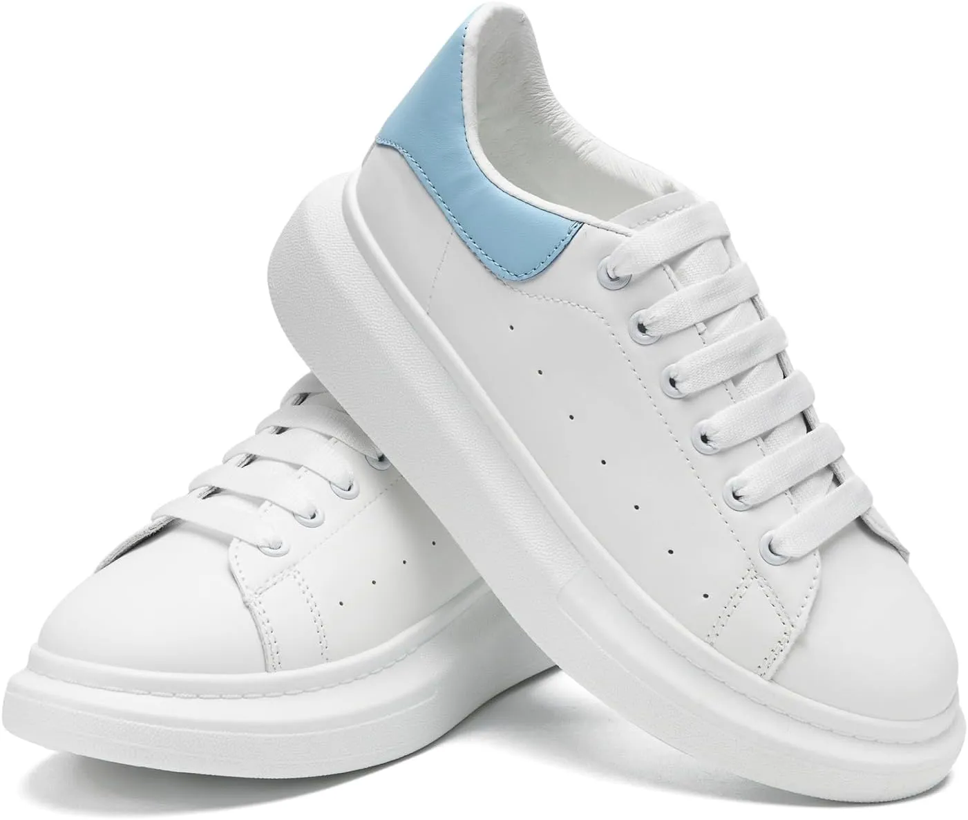 COVS Platform White Sneakers for Women, Women's Fashion Sneakers, Leather Sneakers for Women Unisex Height Increase Shoes