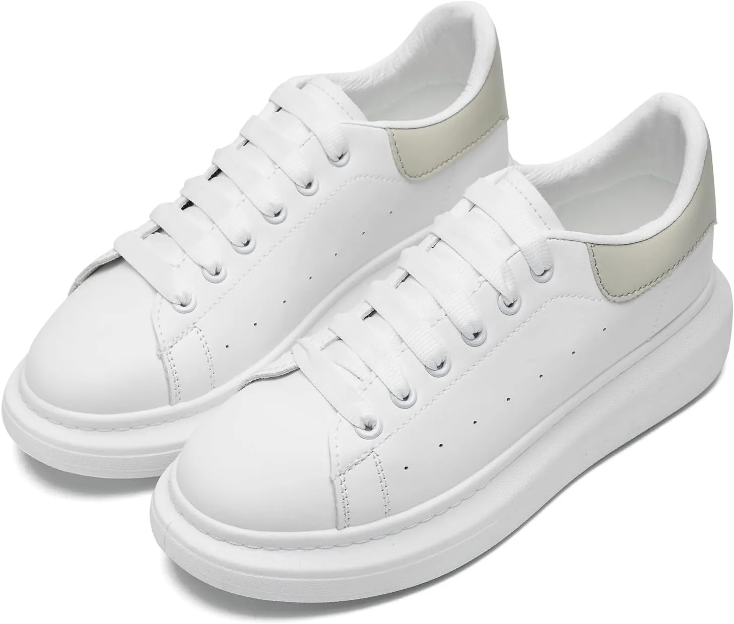 COVS Platform White Sneakers for Women, Women's Fashion Sneakers, Leather Sneakers for Women Unisex Height Increase Shoes