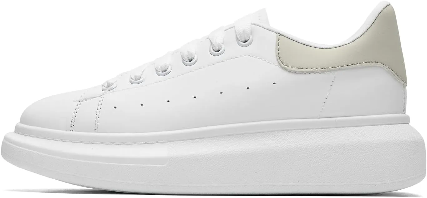 COVS Platform White Sneakers for Women, Women's Fashion Sneakers, Leather Sneakers for Women Unisex Height Increase Shoes