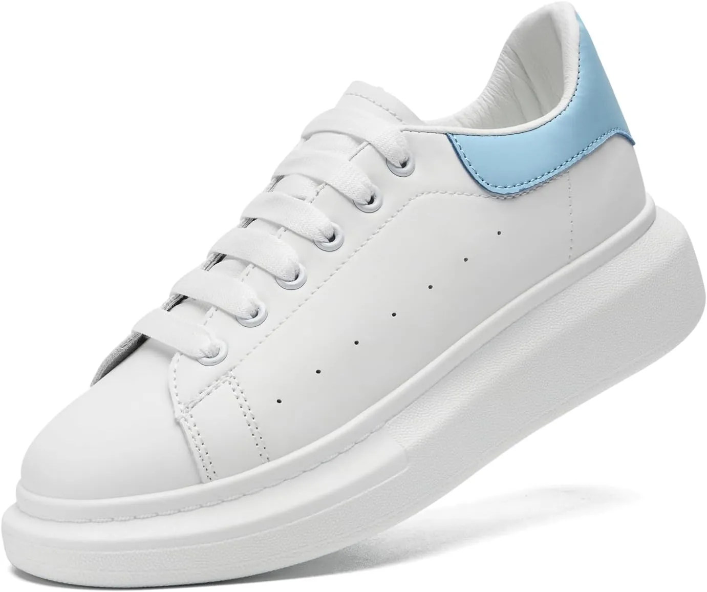 COVS Platform White Sneakers for Women, Women's Fashion Sneakers, Leather Sneakers for Women Unisex Height Increase Shoes