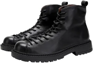 CSCDD Men's Casual Mid-Tube Suede Shoes High-top Sneakers Thick-Soled Boots Casual Comfortable Inner Breathable Non-Slip Flat Sole Shoes