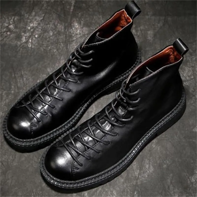 CSCDD Men's Casual Mid-Tube Suede Shoes High-top Sneakers Thick-Soled Boots Casual Comfortable Inner Breathable Non-Slip Flat Sole Shoes